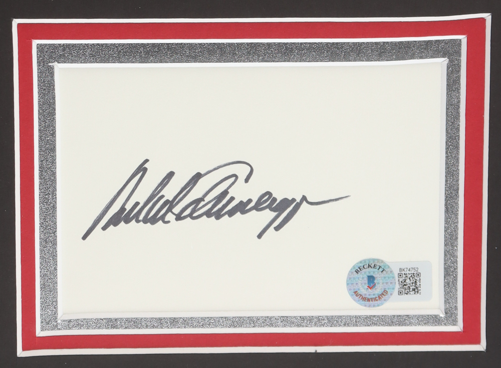 Arnold Schwarzenegger Signed Custom Framed Cut Display (Beckett) at PristineAuction.com Arnold Schwarzenegger Signed Custom Framed Cut Display (Beckett) at PristineAuction.com