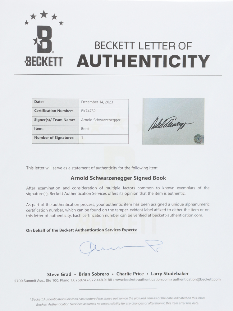 Arnold Schwarzenegger Signed Custom Framed Cut Display (Beckett) at PristineAuction.com Arnold Schwarzenegger Signed Custom Framed Cut Display (Beckett) at PristineAuction.com
