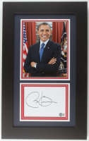 Barack Obama Signed Custom Framed Cut Display (Beckett) at PristineAuction.com