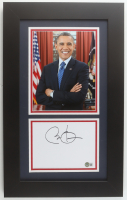Barack Obama Signed Custom Framed Cut Display (Beckett) at PristineAuction.com