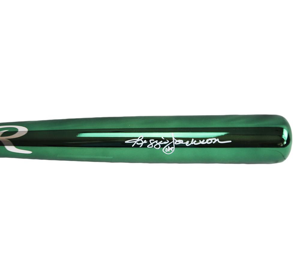 Reggie Jackson Signed Rawlings Green Chrome Baseball Bat (Beckett) at PristineAuction.com Reggie Jackson Signed Rawlings Green Chrome Baseball Bat (Beckett) at PristineAuction.com