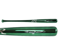 Reggie Jackson Signed Rawlings Green Chrome Baseball Bat (Beckett) at PristineAuction.com
