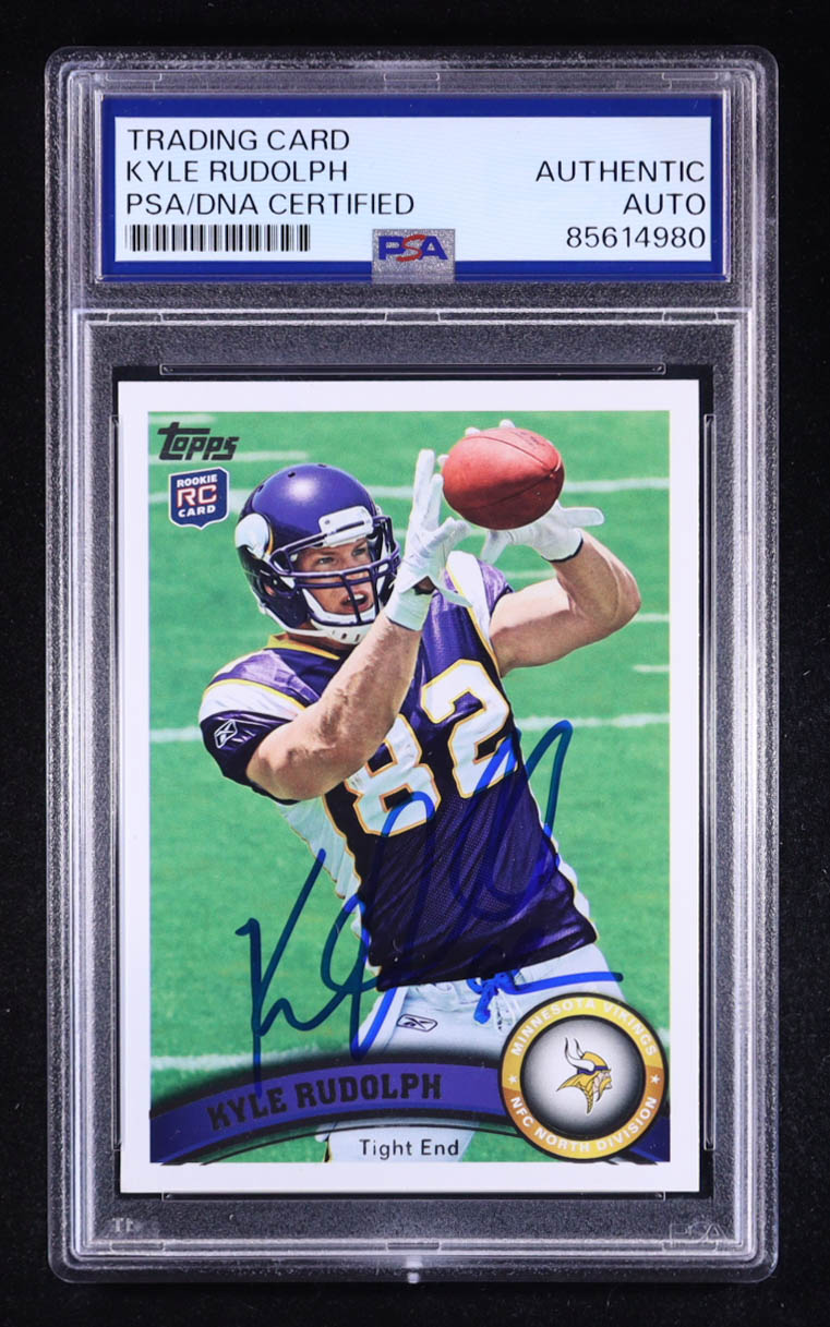 Kyle Rudolph Signed 2011 Topps #6 RC (PSA) at PristineAuction.com Kyle Rudolph Signed 2011 Topps #6 RC (PSA) at PristineAuction.com