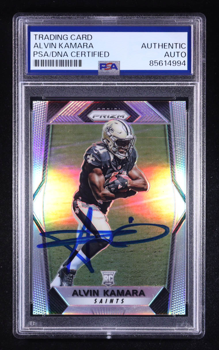Alvin Kamara Signed 2017 Panini Prizm #291 RC (PSA) at PristineAuction.com Alvin Kamara Signed 2017 Panini Prizm #291 RC (PSA) at PristineAuction.com