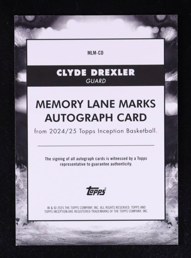Clyde Drexler 2024-25 Topps Inception Memory Lane Marks #MLMCD at PristineAuction.com Clyde Drexler 2024-25 Topps Inception Memory Lane Marks #MLMCD at PristineAuction.com