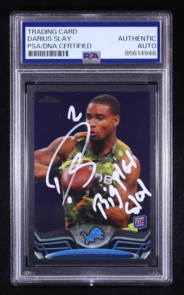 Darius Slay Signed 2013 Topps Chrome #167 RC Inscribed "Big Play Slay" (PSA) at PristineAuction.com Darius Slay Signed 2013 Topps Chrome #167 RC Inscribed "Big Play Slay" (PSA) at PristineAuction.com