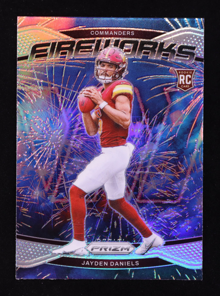 Jayden Daniels 2024 Panini Prizm Fireworks Prizms Silver #24 RC