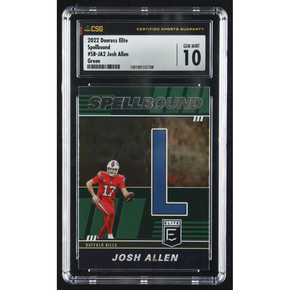 Josh Allen 2022 Donruss Elite Spellbound Green #SB-JA2 (CSG 10) at PristineAuction.com