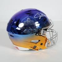 Andre Johnson Signed NFL Hall of Fame Logo Full-Size Authentic On-Field Chrome Alternate Speedflex Helmet (JSA) at PristineAuction.com