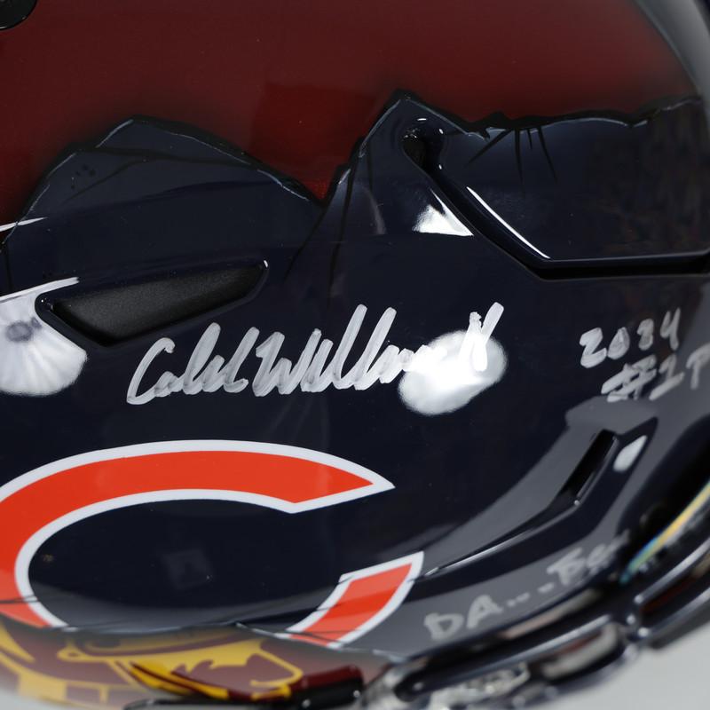 Caleb Williams Signed Bears / USC Trojans Full-Size Authentic On-Field Custom Painted Speedflex Helmet Inscribed "2024 #1 Pick" & "Da.. Bears" (Fanatics) at PristineAuction.com Caleb Williams Signed Bears / USC Trojans Full-Size Authentic On-Field Custom Painted Speedflex Helmet Inscribed "2024 #1 Pick" & "Da.. Bears" (Fanatics) at PristineAuction.com