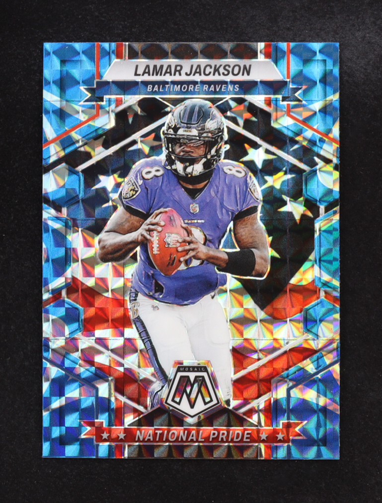 Lamar Jackson 2023 Panini Mosaic Prizm National Pride #260 at PristineAuction.com Lamar Jackson 2023 Panini Mosaic Prizm National Pride #260 at PristineAuction.com
