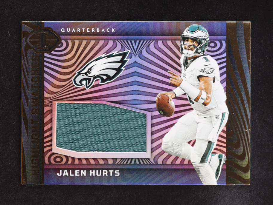 Jalen Hurts 2023 Panini Illusions Highlight Swatches #4 at PristineAuction.com Jalen Hurts 2023 Panini Illusions Highlight Swatches #4 at PristineAuction.com