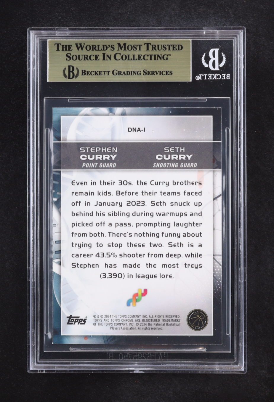 Stephen Curry / Seth Curry 2023-24 Topps Chrome DNA #DNA1 (BGS 9.5) at PristineAuction.com Stephen Curry / Seth Curry 2023-24 Topps Chrome DNA #DNA1 (BGS 9.5) at PristineAuction.com