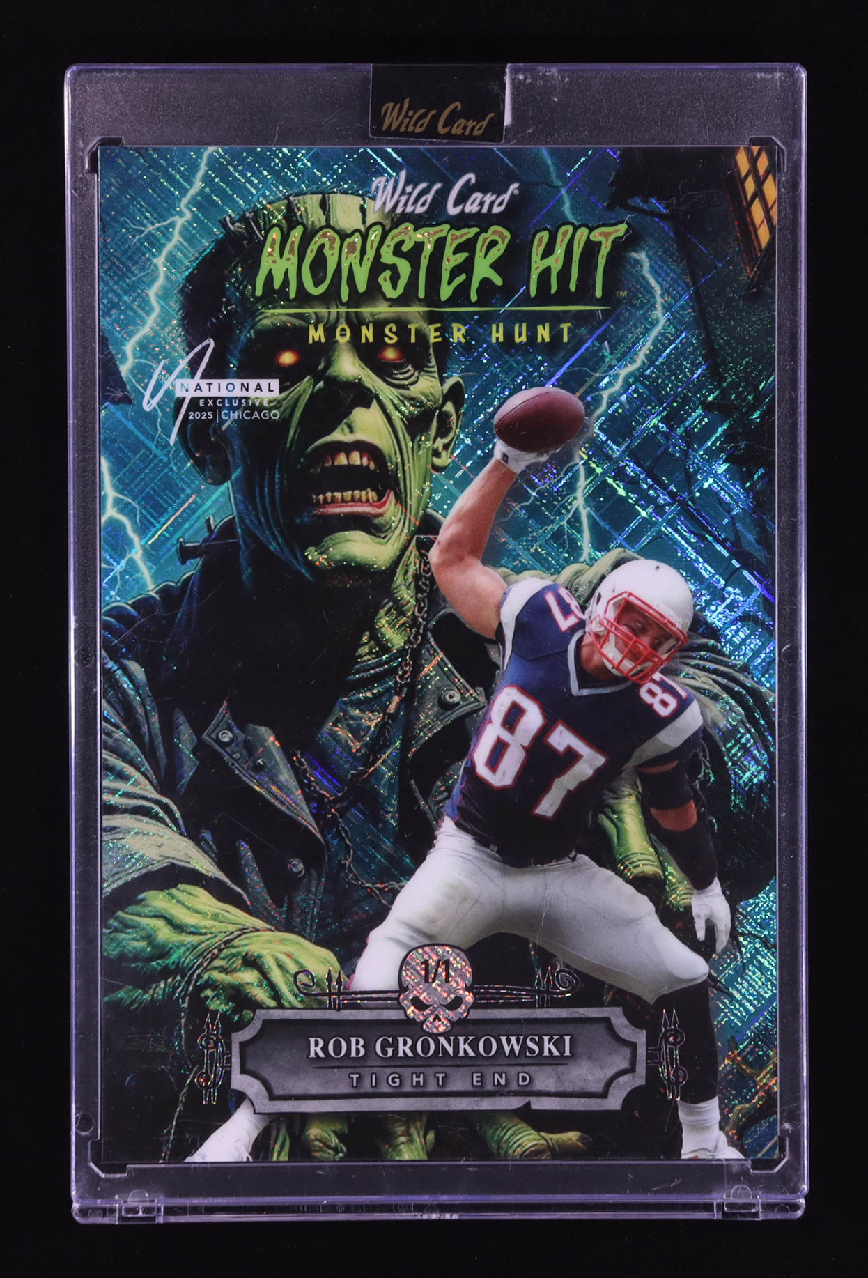 Rob Gronkowski 2025 Wild Card Monster Hit Monster Hunt Oversized Frankenstein Blue Crosshatch Foil #MHONESA2-RG #1/1 at PristineAuction.com Rob Gronkowski 2025 Wild Card Monster Hit Monster Hunt Oversized Frankenstein Blue Crosshatch Foil #MHONESA2-RG #1/1 at PristineAuction.com
