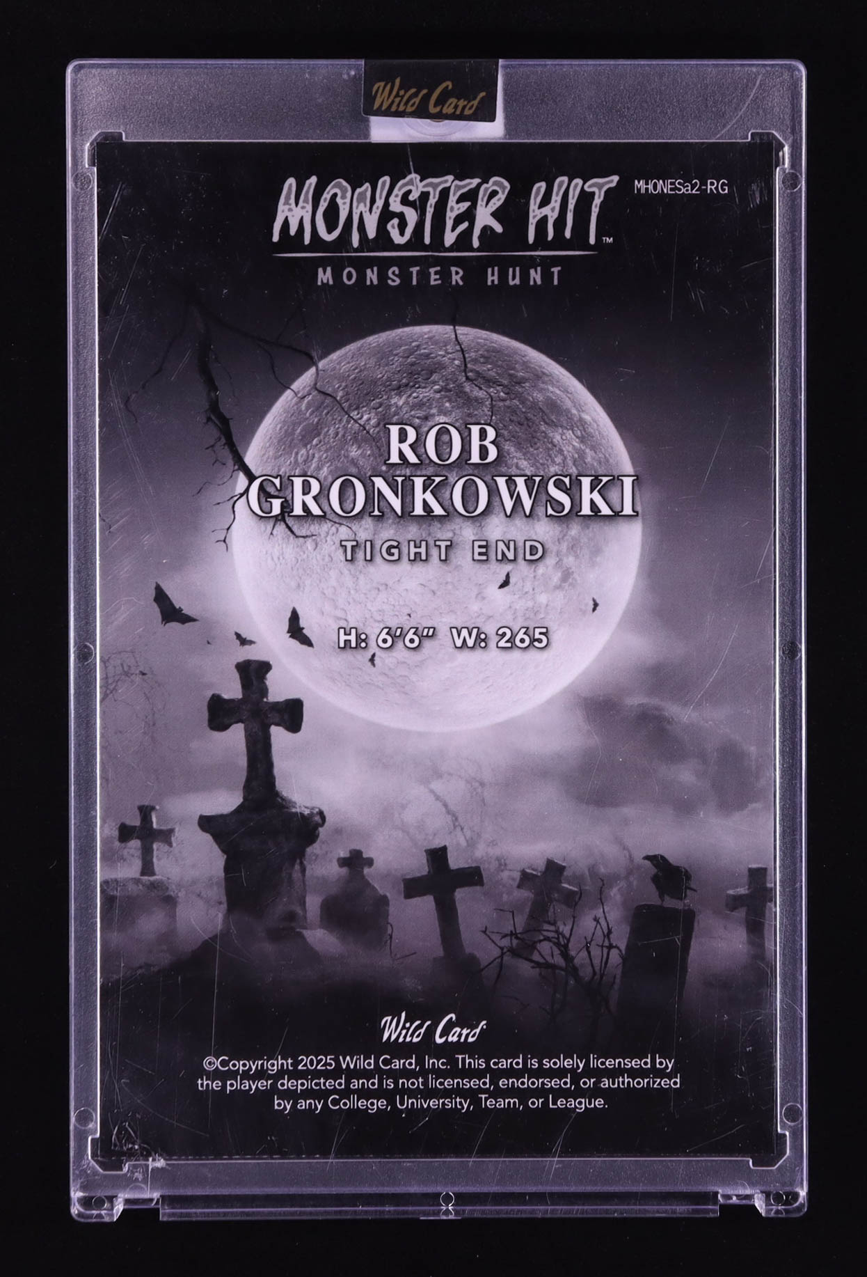 Rob Gronkowski 2025 Wild Card Monster Hit Monster Hunt Oversized Frankenstein Blue Crosshatch Foil #MHONESA2-RG #1/1 at PristineAuction.com Rob Gronkowski 2025 Wild Card Monster Hit Monster Hunt Oversized Frankenstein Blue Crosshatch Foil #MHONESA2-RG #1/1 at PristineAuction.com