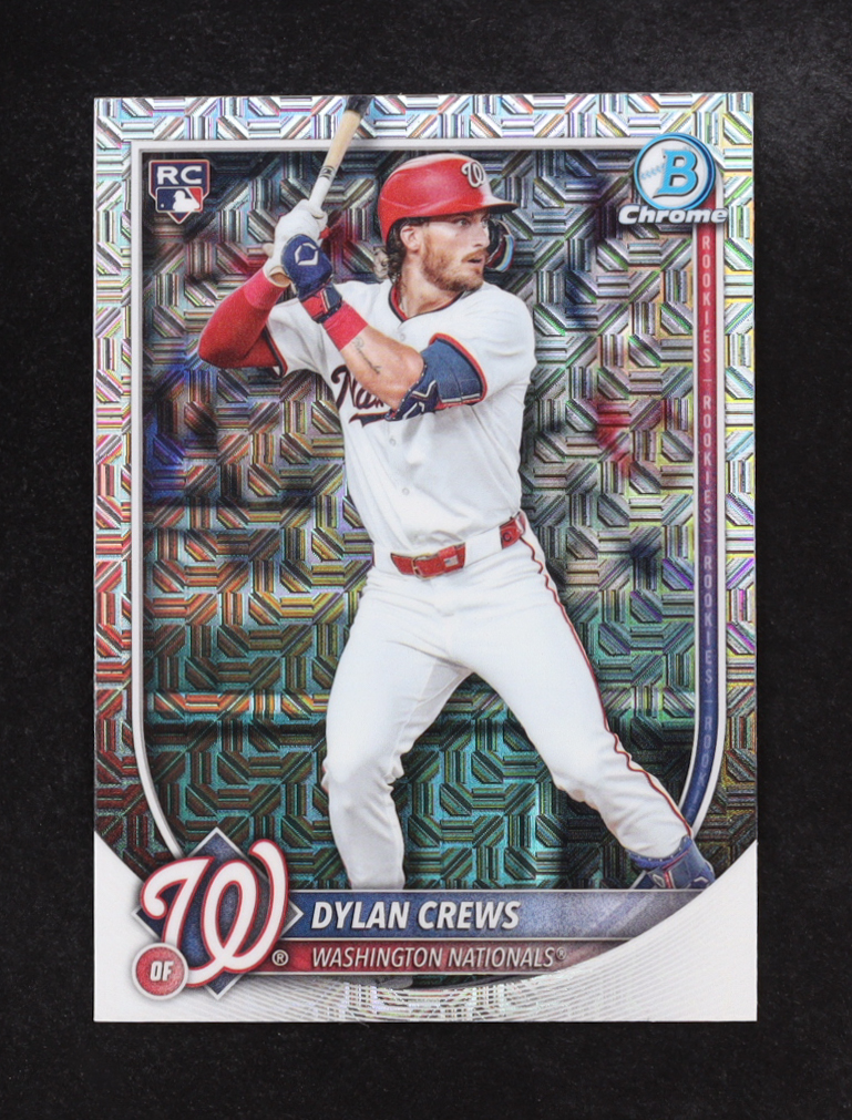 Dylan Crews 2025 Topps Bowman Chrome Mojo Refractor #42 RC at PristineAuction.com Dylan Crews 2025 Topps Bowman Chrome Mojo Refractor #42 RC at PristineAuction.com