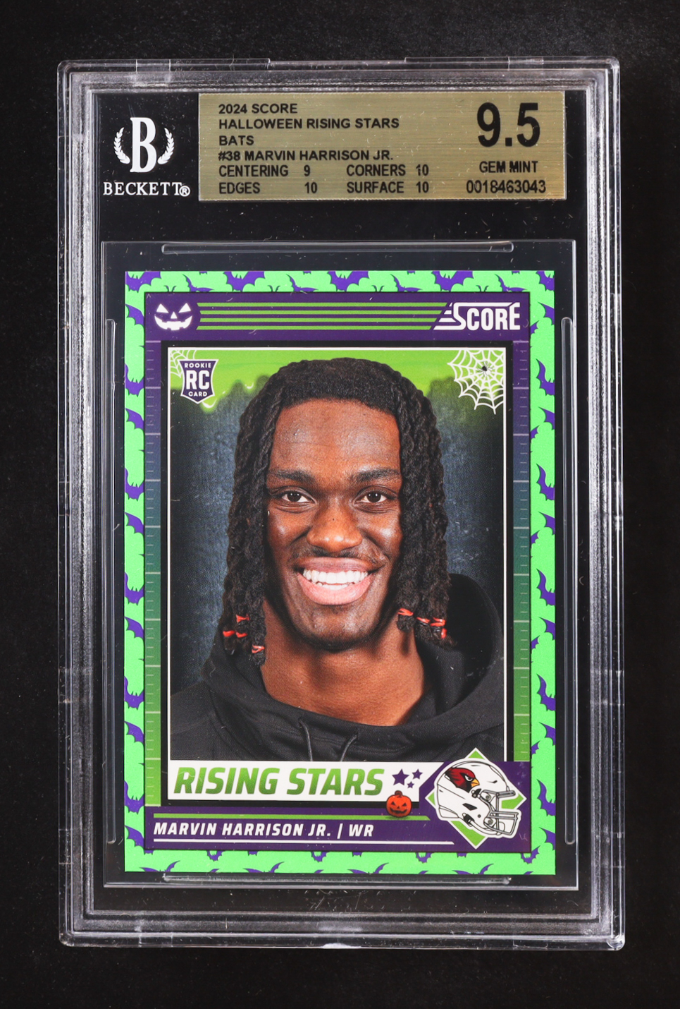 Marvin Harrison Jr. 2024 Score Halloween Rising Stars Bats #38 RC (BGS 9.5) at PristineAuction.com Marvin Harrison Jr. 2024 Score Halloween Rising Stars Bats #38 RC (BGS 9.5) at PristineAuction.com