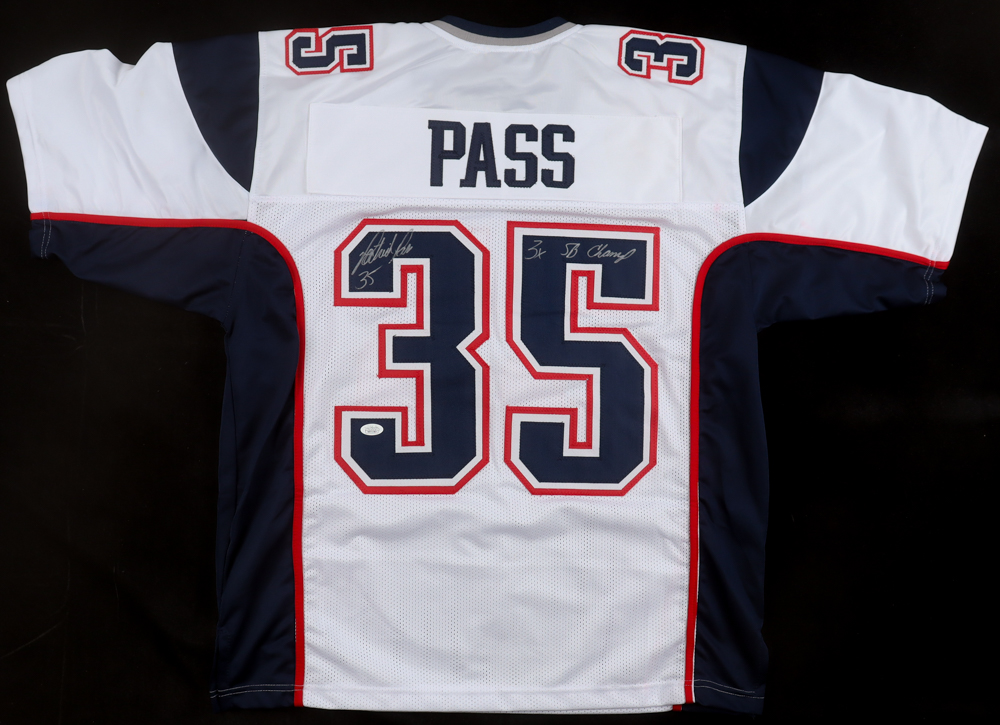 Patrick Pass Signed Jersey Inscribed "3x SB Champ" (JSA) at PristineAuction.com Patrick Pass Signed Jersey Inscribed "3x SB Champ" (JSA) at PristineAuction.com