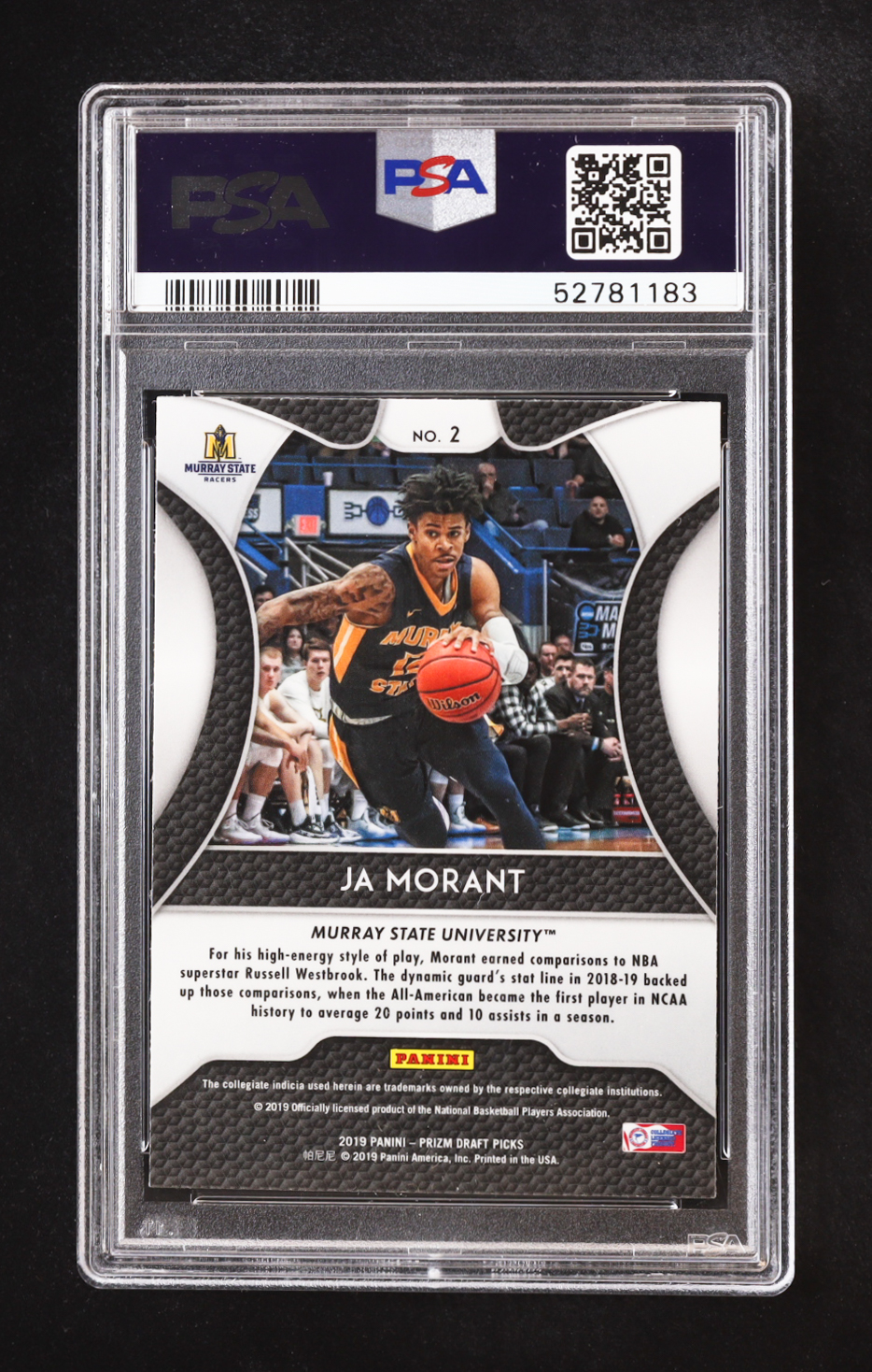 Ja Morant 2019 Panini Prizm Draft Picks #2 RC (PSA 10) at PristineAuction.com Ja Morant 2019 Panini Prizm Draft Picks #2 RC (PSA 10) at PristineAuction.com