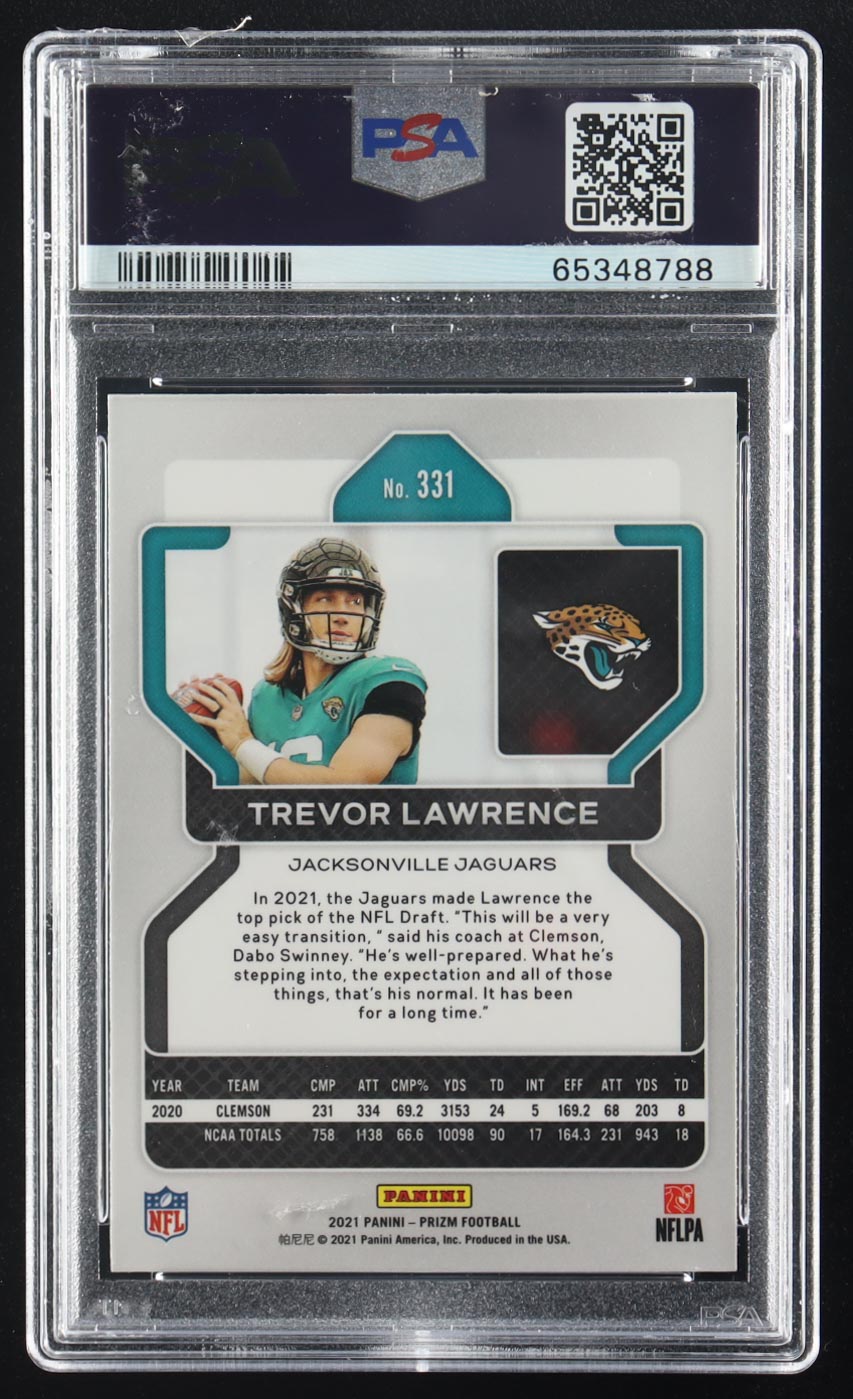 Trevor Lawrence 2021 Panini Prizm #331 RC (PSA 9) at PristineAuction.com Trevor Lawrence 2021 Panini Prizm #331 RC (PSA 9) at PristineAuction.com
