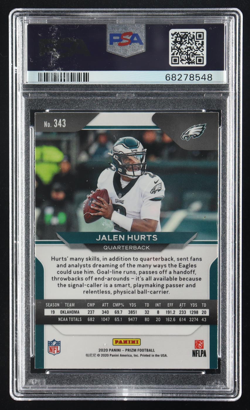 Jalen Hurts 2020 Panini Prizm #343 (PSA 9) at PristineAuction.com Jalen Hurts 2020 Panini Prizm #343 (PSA 9) at PristineAuction.com