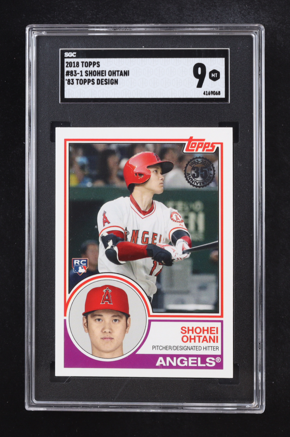 Shohei Ohtani 2018 Topps '83 Topps Design #83-1 RC (SGC 9) at PristineAuction.com Shohei Ohtani 2018 Topps '83 Topps Design #83-1 RC (SGC 9) at PristineAuction.com