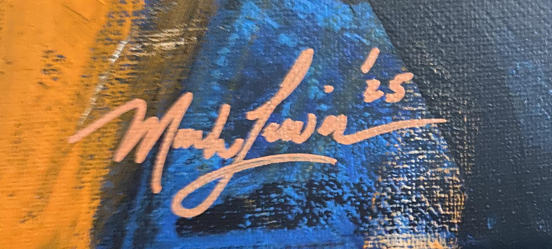 Mark Lewis Custom Framed Original Painting On Canvas #028-25 (Lewis) at PristineAuction.com Mark Lewis Custom Framed Original Painting On Canvas #028-25 (Lewis) at PristineAuction.com