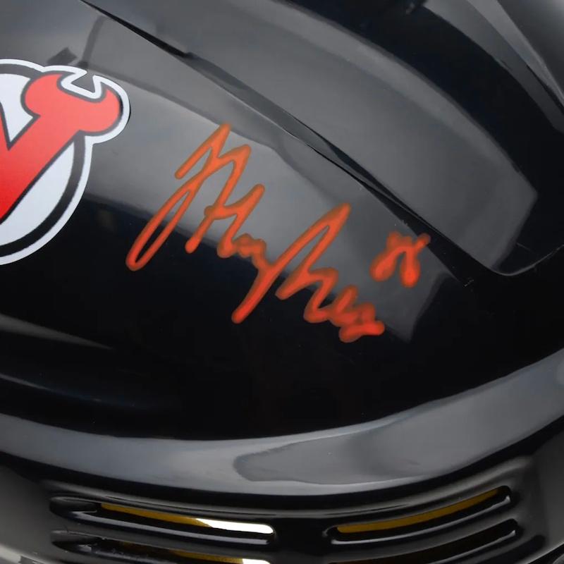 Jack Hughes Signed Devils Mini Helmet (Fanatics) at PristineAuction.com Jack Hughes Signed Devils Mini Helmet (Fanatics) at PristineAuction.com