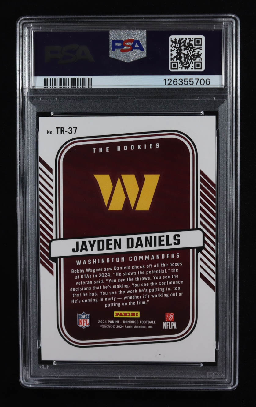 Jayden Daniels 2024 Donruss The Rookies #TR-37 RR (PSA 9) at PristineAuction.com Jayden Daniels 2024 Donruss The Rookies #TR-37 RR (PSA 9) at PristineAuction.com