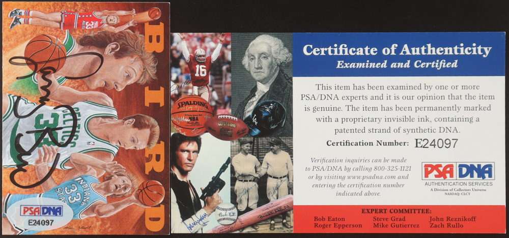 Larry Bird Signed 1992-93 Upper Deck Larry Bird Heroes #27 (PSA) at PristineAuction.com Larry Bird Signed 1992-93 Upper Deck Larry Bird Heroes #27 (PSA) at PristineAuction.com