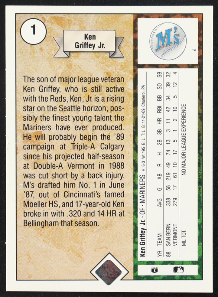 Ken Griffey Jr. 1989 Upper Deck #1 RC at PristineAuction.com Ken Griffey Jr. 1989 Upper Deck #1 RC at PristineAuction.com