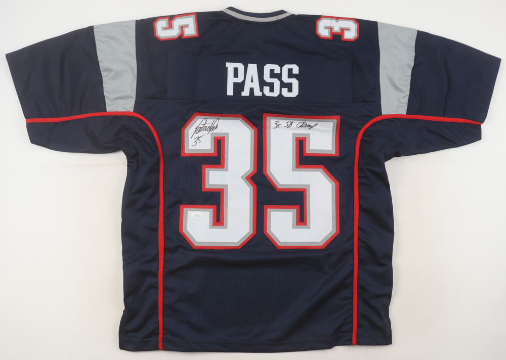 Patrick Pass Signed Jersey Inscribed "3x SB Champ" (JSA) at PristineAuction.com Patrick Pass Signed Jersey Inscribed "3x SB Champ" (JSA) at PristineAuction.com