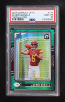 Jayden Daniels 2024 Donruss Optic RR Green Hyper #248 RC (PSA 10) at PristineAuction.com