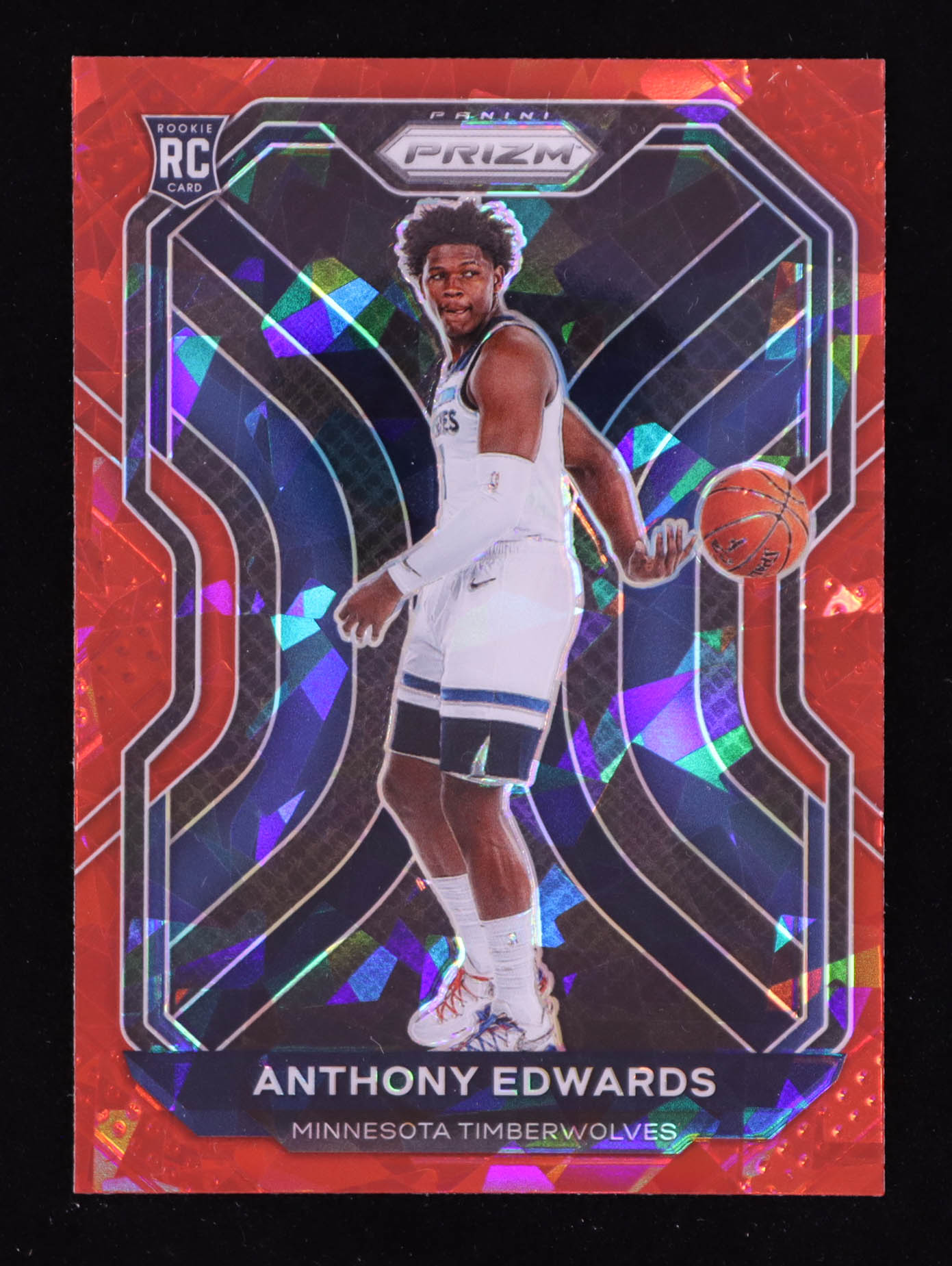 Anthony Edwards 2020-21 Panini Prizm Prizms Red Ice #258 RC at PristineAuction.com Anthony Edwards 2020-21 Panini Prizm Prizms Red Ice #258 RC at PristineAuction.com