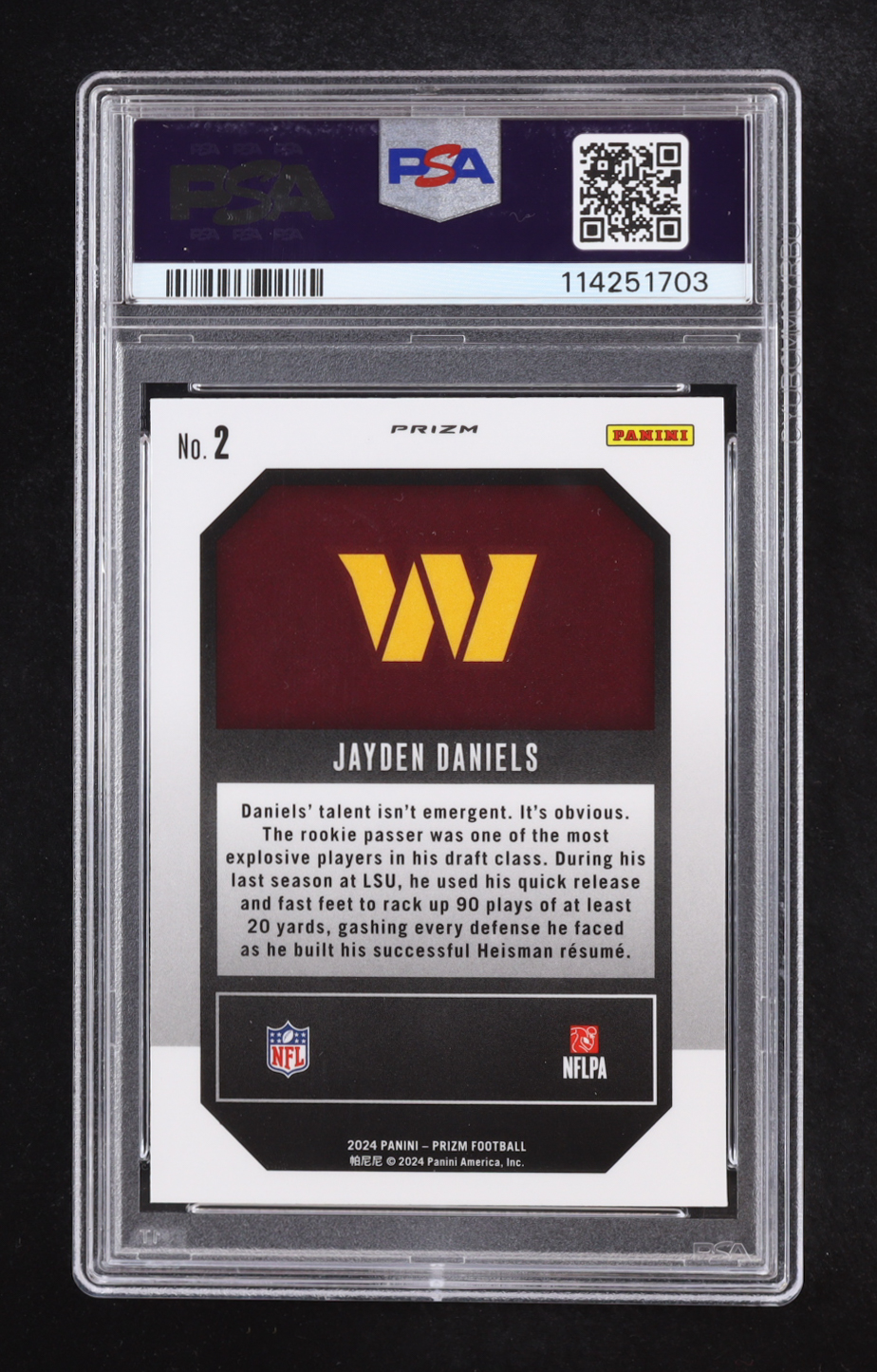 Jayden Daniels 2024 Panini Prizm Emergent Green Wave #2 RC (PSA 10) at PristineAuction.com Jayden Daniels 2024 Panini Prizm Emergent Green Wave #2 RC (PSA 10) at PristineAuction.com