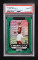 Jayden Daniels 2024 Panini Prizm Emergent Green Wave #2 RC (PSA 10) at PristineAuction.com