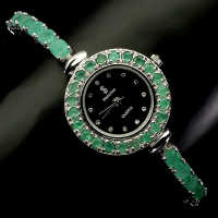 New 3.60 CTW Emerald Watch | Estimated Retail Value: $2,600 (UGL) at PristineAuction.com