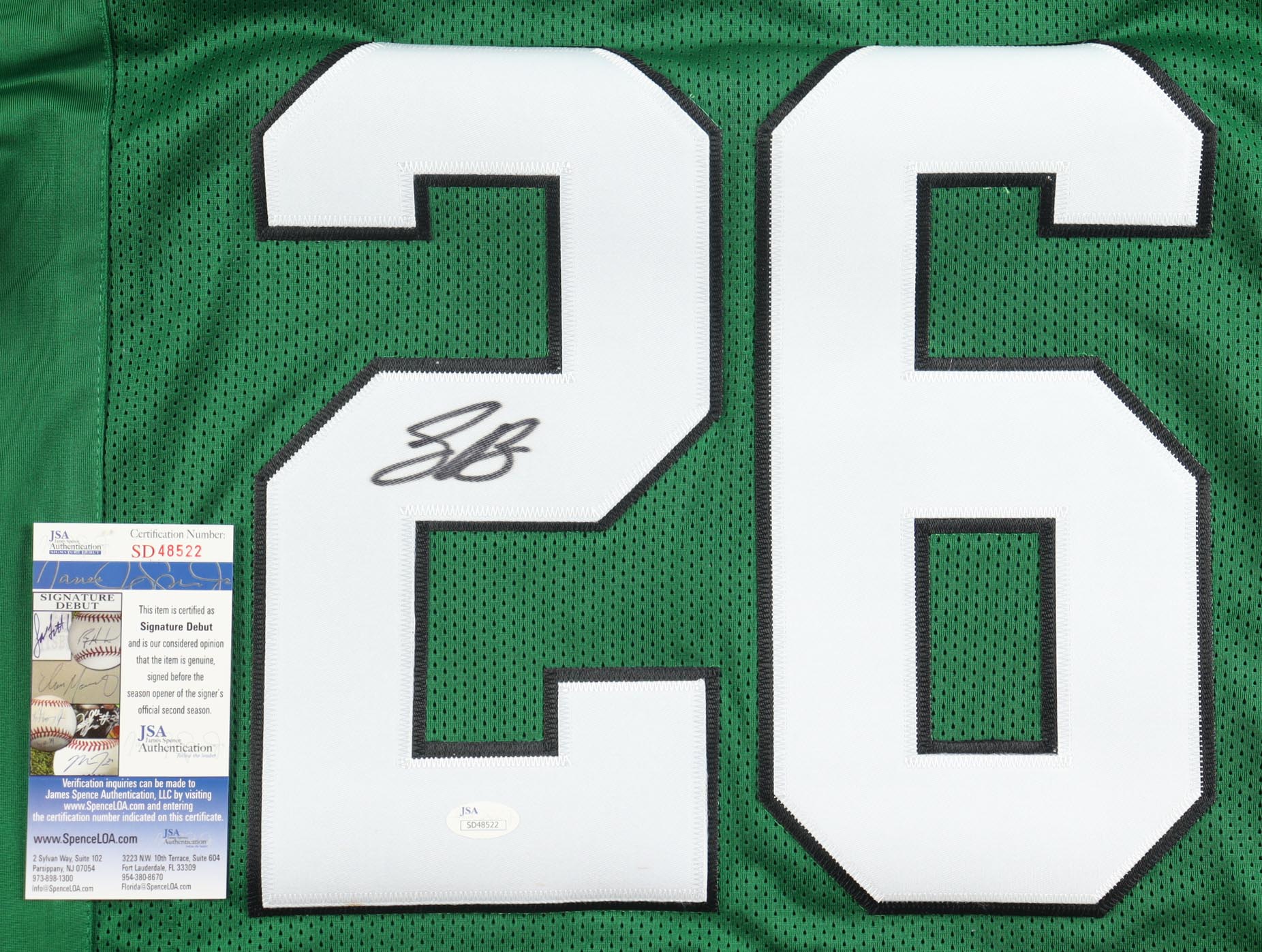 Saquon Barkley Signed Jersey (JSA) at PristineAuction.com Saquon Barkley Signed Jersey (JSA) at PristineAuction.com