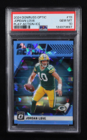 Jordan Love 2024 Donruss Optic Play Action Ice #13 #2/15 (PSA 10) at PristineAuction.com