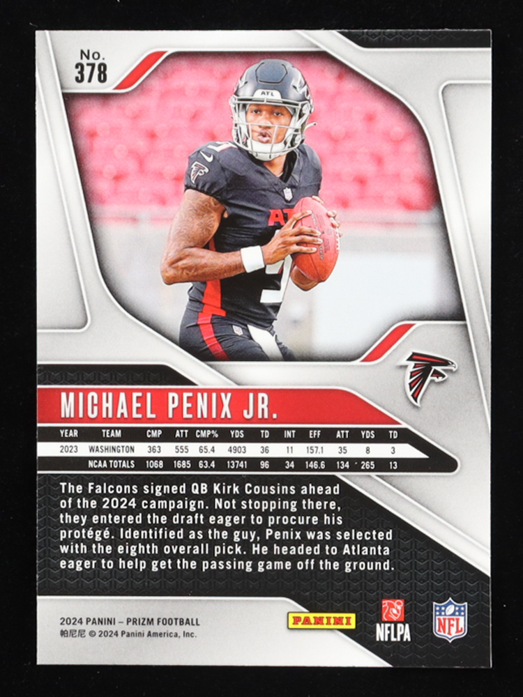 Michael Penix Jr. 2024 Panini Prizm #378 RC at PristineAuction.com Michael Penix Jr. 2024 Panini Prizm #378 RC at PristineAuction.com