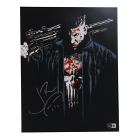 Jon Bernthal Signed "The Punisher" 11x14 Photo with Skull Logo Sketch (Beckett) at PristineAuction.com