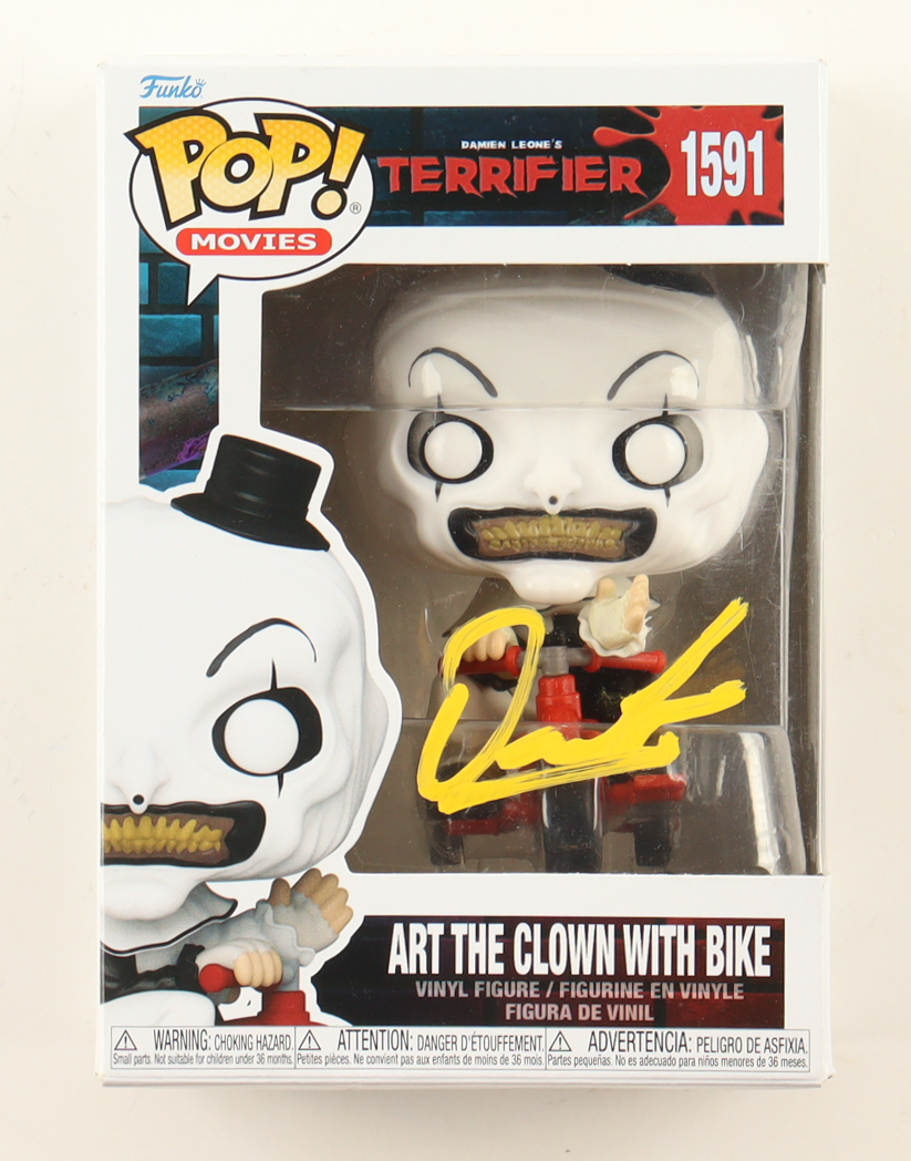 Damien Leone Signed "Terrifier" #1591 Art The Clown With Bike Funko Pop! Vinyl Figure (Beckett) at PristineAuction.com Damien Leone Signed "Terrifier" #1591 Art The Clown With Bike Funko Pop! Vinyl Figure (Beckett) at PristineAuction.com