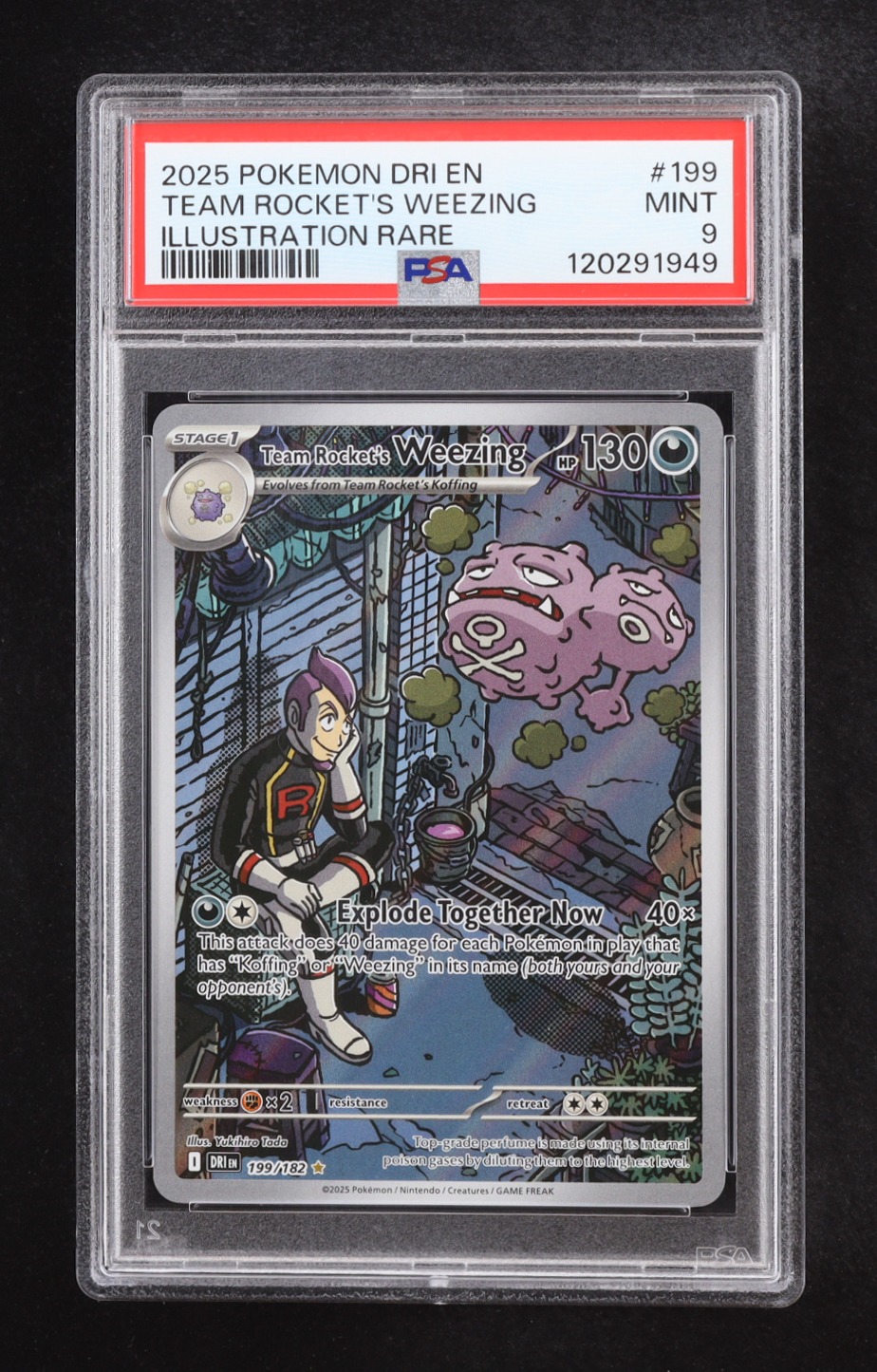 Team Rocket's Weezing 2025 Pokemon TCG Scarlet and Violet Destined Rivals #199 (PSA 9) at PristineAuction.com Team Rocket's Weezing 2025 Pokemon TCG Scarlet and Violet Destined Rivals #199 (PSA 9) at PristineAuction.com