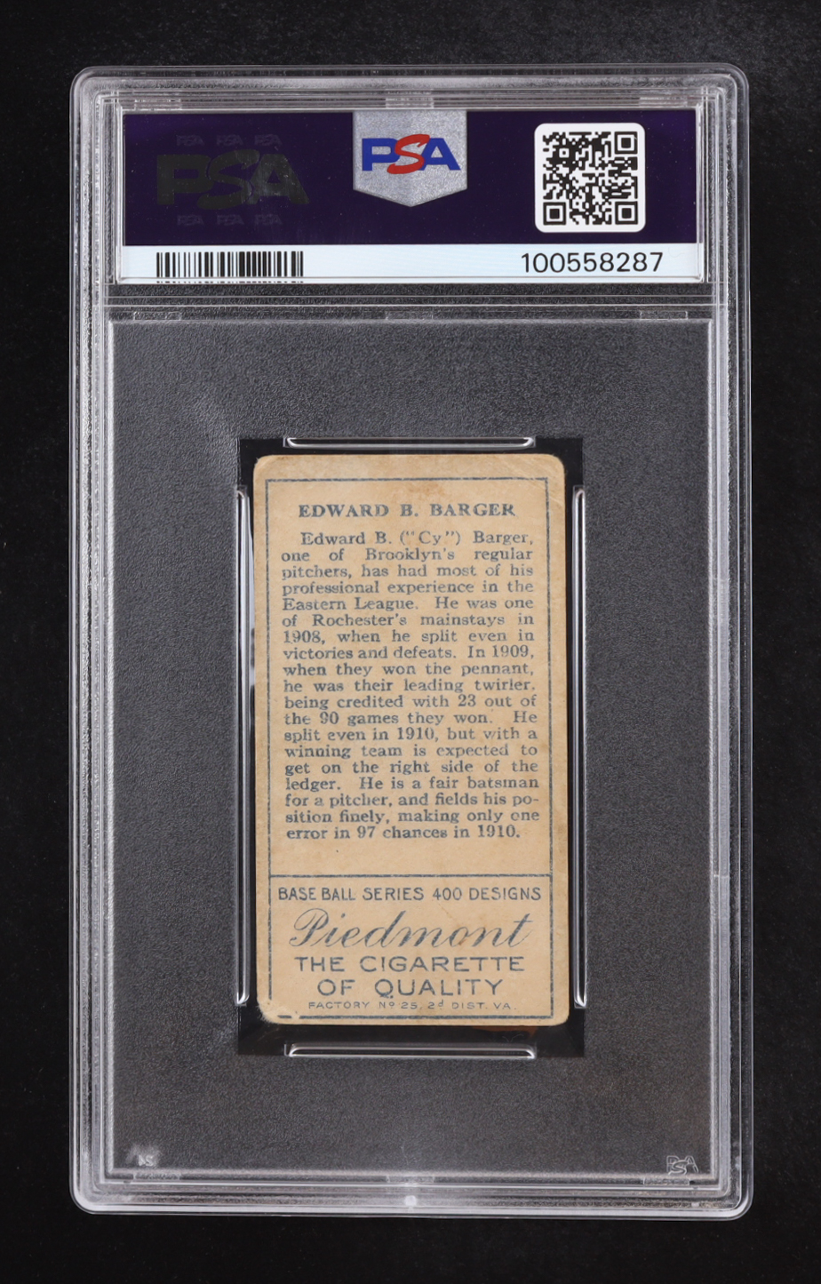 E. B. Barger T205 Gold Border / Full B on Cap (PSA 1.5) at PristineAuction.com E. B. Barger T205 Gold Border / Full B on Cap (PSA 1.5) at PristineAuction.com