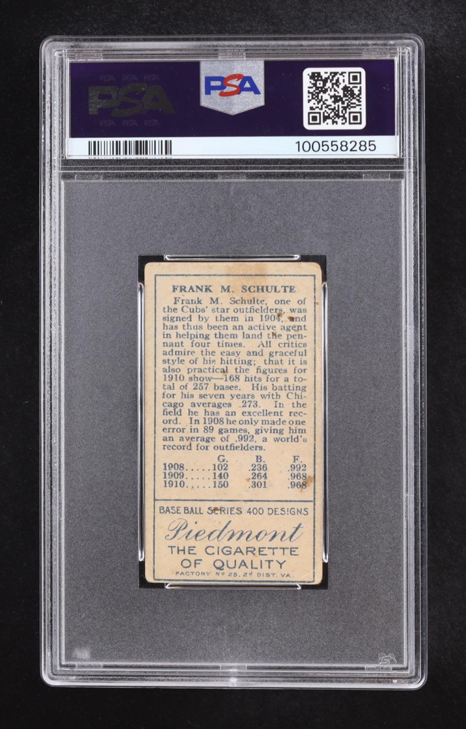 F. M. Schulte T205 Gold Border (PSA 1.5) at PristineAuction.com F. M. Schulte T205 Gold Border (PSA 1.5) at PristineAuction.com