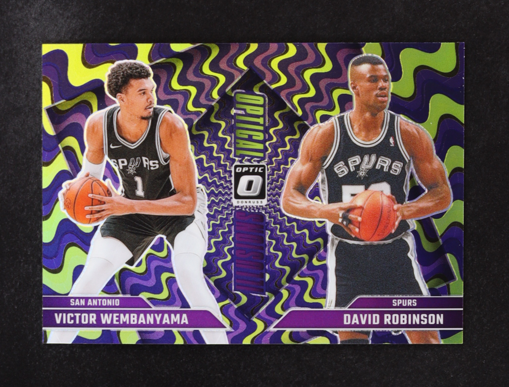 Victor Wembanyama/David Robinson 2024-25 Panini Donruss Optic Optical Illusions Prizm #5 at PristineAuction.com Victor Wembanyama/David Robinson 2024-25 Panini Donruss Optic Optical Illusions Prizm #5 at PristineAuction.com