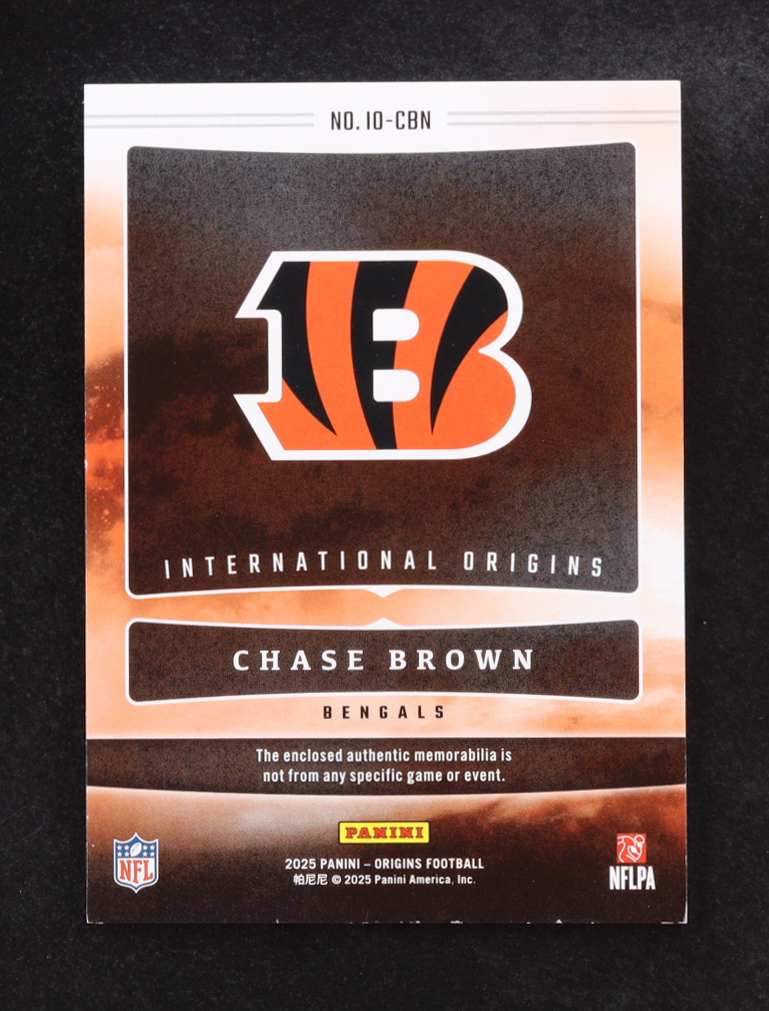 Chase Brown 2025 Panini International Origins Patch Canada #IO-CBN #154/199 at PristineAuction.com Chase Brown 2025 Panini International Origins Patch Canada #IO-CBN #154/199 at PristineAuction.com