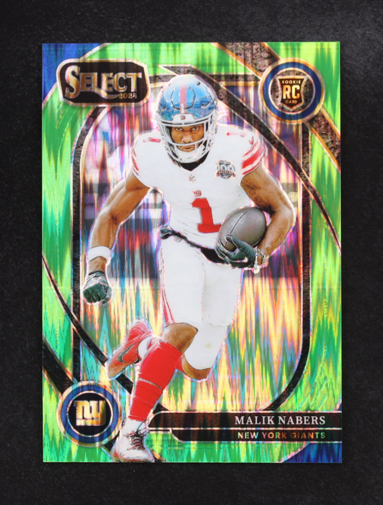 Malik Nabers 2024 Panini Select Prizm Green Shock Refractor #220 RC #206/499