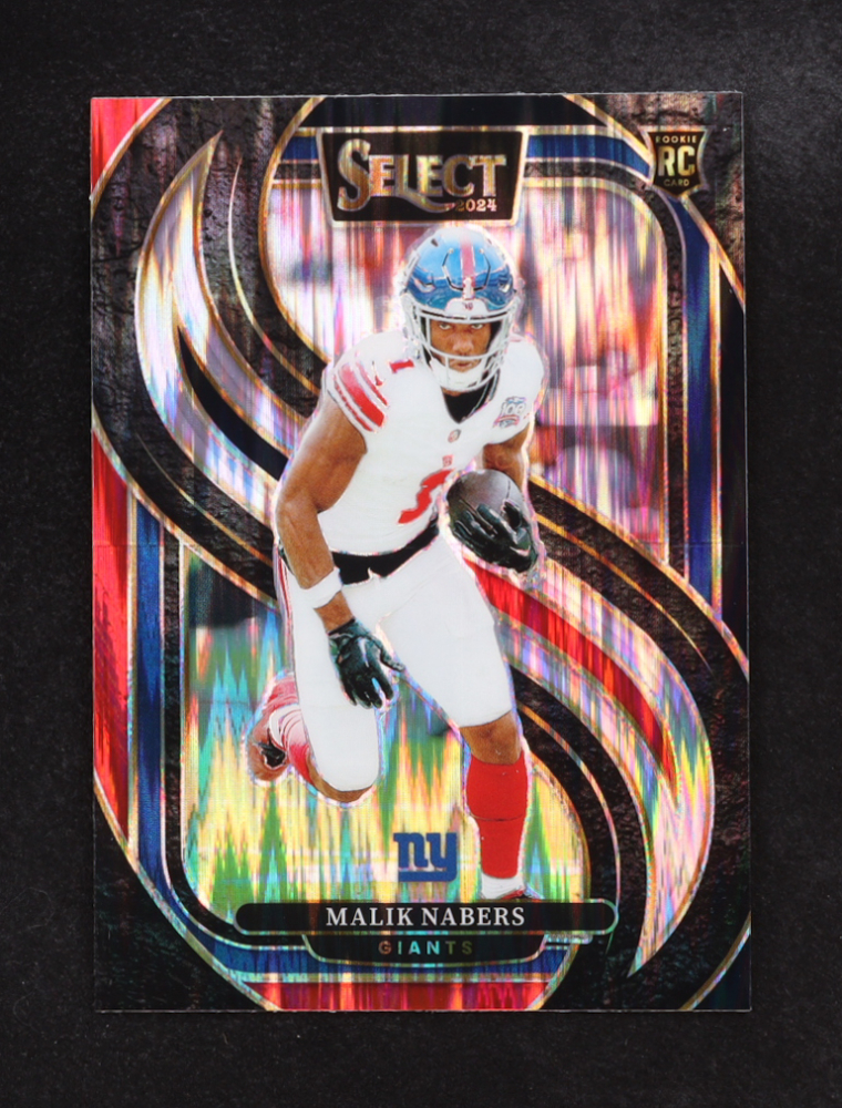 Malik Nabers 2024 Panini Select Prizm Black & Red Shock #116 RC