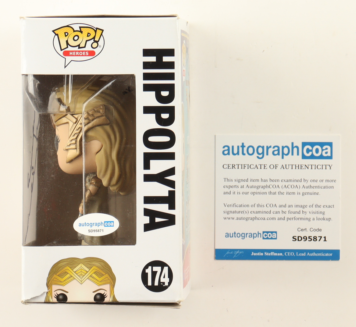 Virginia Madsen Signed "Wonder Woman" #174 Hippolyta Funko Pop! Vinyl Figure (ACOA) at PristineAuction.com Virginia Madsen Signed "Wonder Woman" #174 Hippolyta Funko Pop! Vinyl Figure (ACOA) at PristineAuction.com